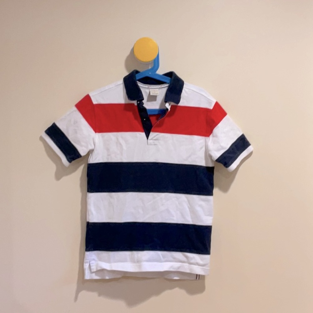 Red, Dark Blue, and White Polo. Soft, and Unharmed.